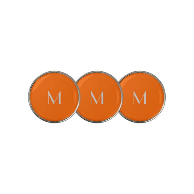 neon orange - add monogram  golf ball marker (3 Up)