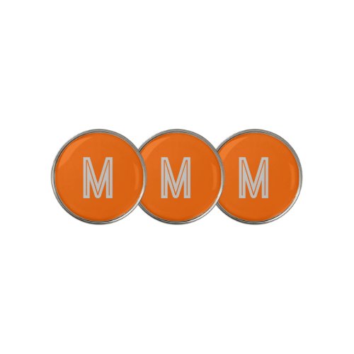 neon orange _ add monogram  golf ball marker