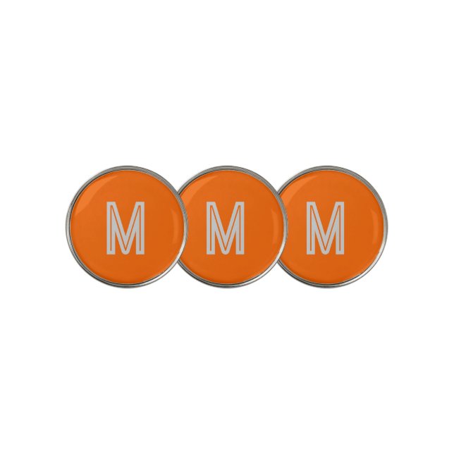neon orange - add monogram  golf ball marker (3 Up)