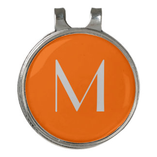 neon orange - add monogram   golf hat clip