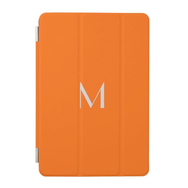 neon orange - add monogram iPad mini cover (Front)