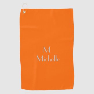 Neon orange - add monogram& name golf towel