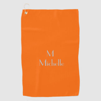 Neon orange - add monogram& name golf towel