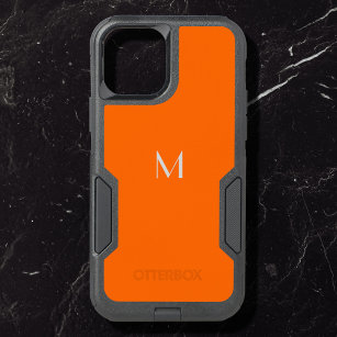 neon orange - add monogram iPhone 13 case