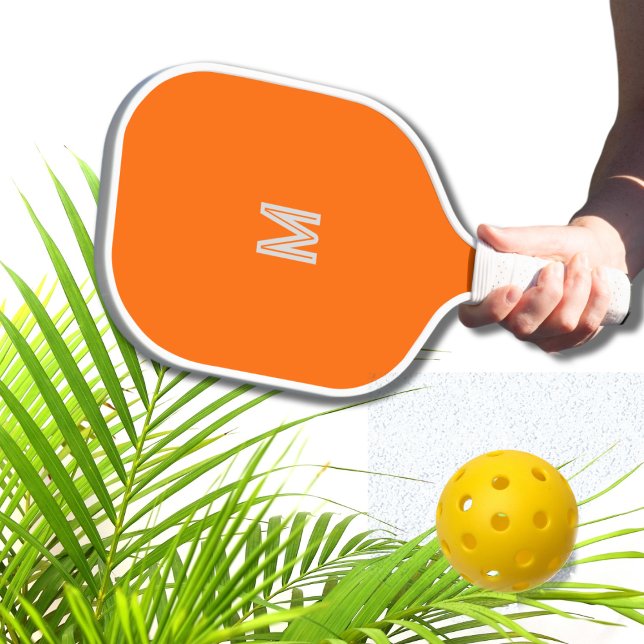 neon orange - add monogram  pickleball paddle (Creator Uploaded)