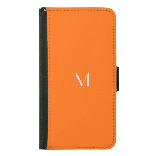 neon orange _ add monogram samsung galaxy s5 wallet case