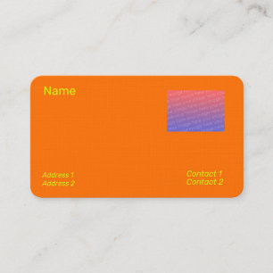 neon orange - add photo business card