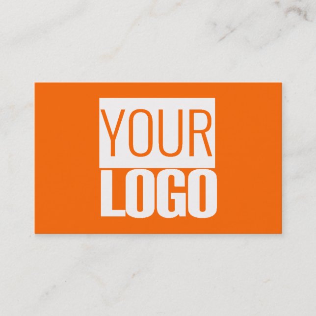 neon orange  - add your bold logo business card (Front)