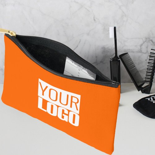 neon  orange  _ add your  logo  accessory pouch