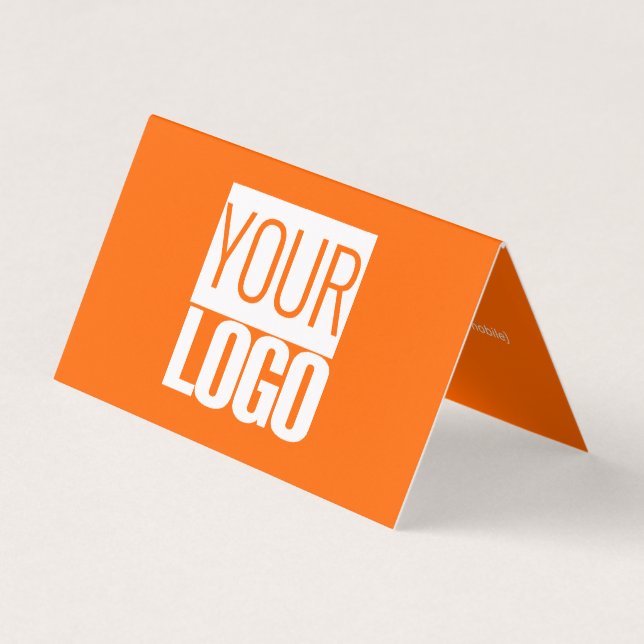  Neon  orange  - add your  logo Business Card (Front)