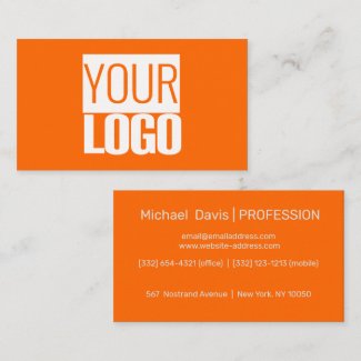  Neon  orange  - add your  logo business card
