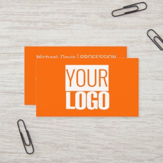  Neon  orange  - add your  logo business card