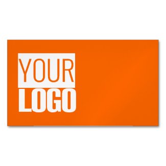  Neon  orange  - add your  logo Business Card Magnet