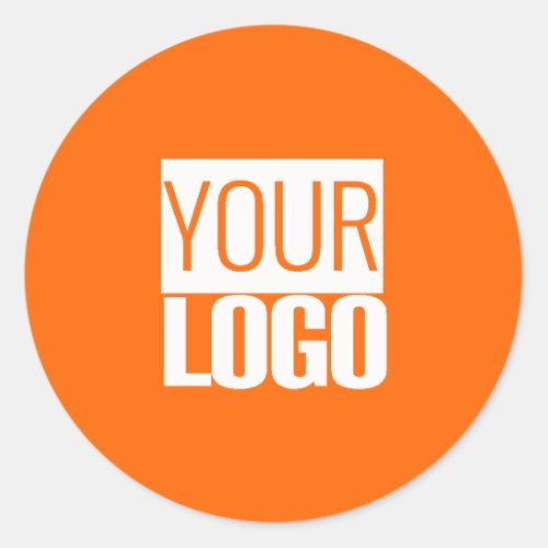  Neon  orange  _ add your  logo  Classic Round Sticker