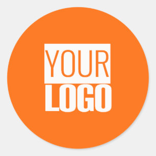 Neon orange - add your logo Classic Round Sticker