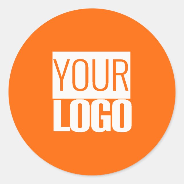  Neon  orange  - add your  logo  Classic Round Sticker (Front)