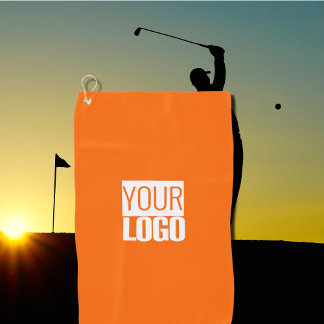 neon orange - add your  logo  golf towel