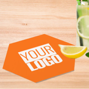 Neon orange - add your logo Paper Coaster