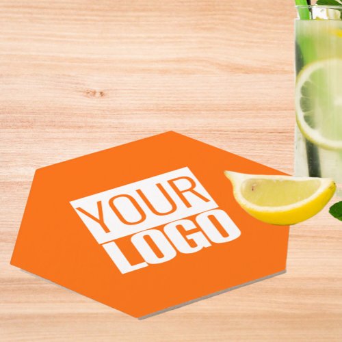  Neon  orange  _ add your  logo  Paper Coaster