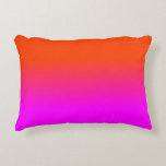 Neon Orange and Hot Pink Ombre Shade Color Fade Accent Pillow<br><div class="desc">Neon Orange and Hot Pink Ombre Shade Color Fade. Ombre shades go from hot pink blurred into neon orange in this sunset palette neon, orange, hot, pink, ombre, shade, color, fade, trend, bright, fluorescent, highlighter, school, kids, fun, dorm, decor, tint, bright neon pink, bright pink, neon orange, hot pink, ombre...</div>