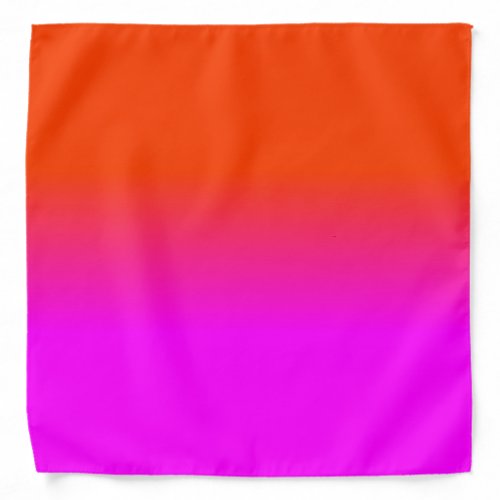 Neon Orange and Hot Pink Ombre Shade Color Fade Bandana