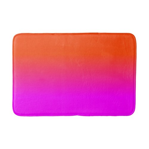 Neon Orange and Hot Pink Ombre Shade Color Fade Bath Mat