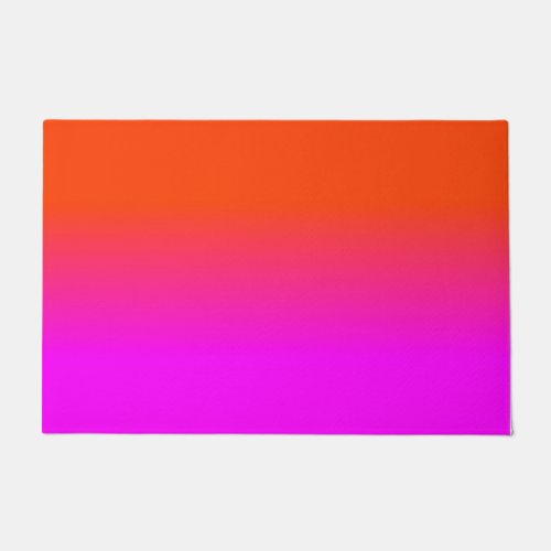 Neon Orange and Hot Pink Ombre Shade Color Fade Doormat