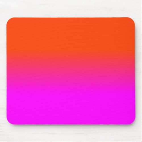 Neon Orange and Hot Pink Ombre Shade Color Fade Mouse Pad
