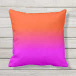 Neon Orange and Hot Pink Ombre Shade Color Fade Outdoor Pillow<br><div class="desc">Neon Orange and Hot Pink Ombre Shade Color Fade. Ombre shades go from hot pink blurred into neon orange in this sunset palette neon, orange, hot, pink, ombre, shade, color, fade, trend, bright, fluorescent, highlighter, school, kids, fun, dorm, decor, tint, bright neon pink, bright pink, neon orange, hot pink, ombre...</div>