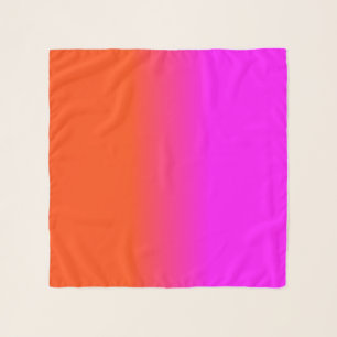 Neon Orange and Hot Pink Ombre Shade Color Fade Scarf