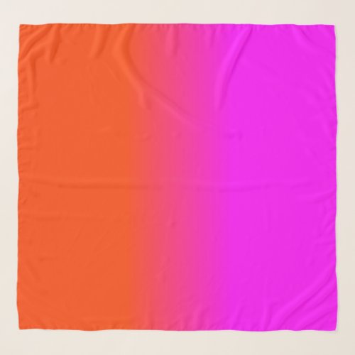 Neon Orange and Hot Pink Ombre Shade Color Fade Scarf