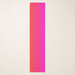 Neon Orange and Hot Pink Ombre Shade Color Fade Scarf