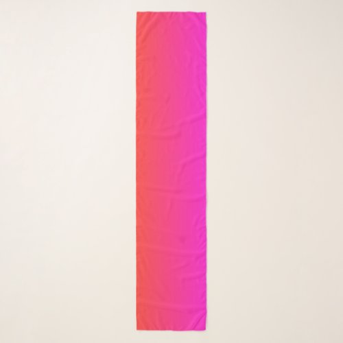 Neon Orange and Hot Pink Ombre Shade Color Fade Scarf