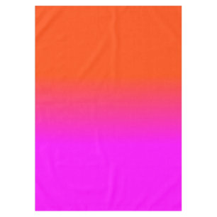 Neon Orange and Hot Pink Ombre Shade Color Fade Tablecloth