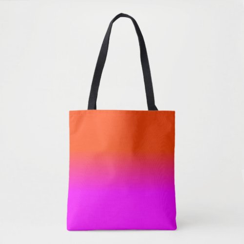 Neon Orange and Hot Pink Ombre Shade Color Fade Tote Bag
