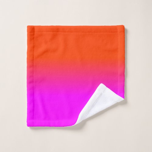 Neon Orange and Hot Pink Ombre Shade Color Fade Wash Cloth