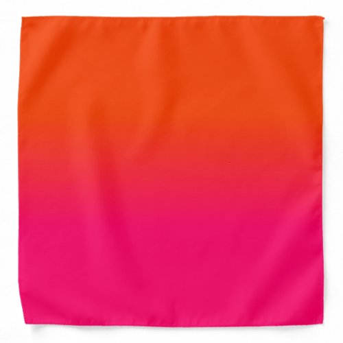 Neon Orange and Neon Pink Ombre Shade Color Fade Bandana