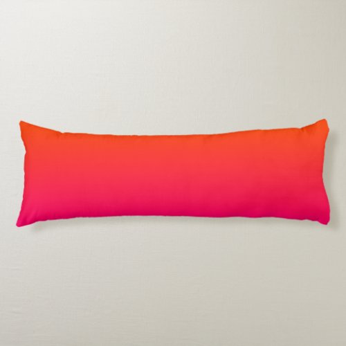 Neon Orange and Neon Pink Ombre Shade Color Fade Body Pillow