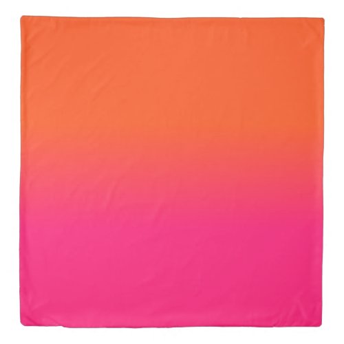 Neon Orange and Neon Pink Ombre Shade Color Fade Duvet Cover