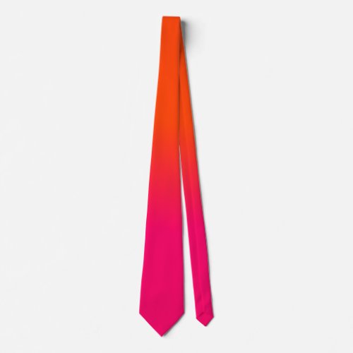 Neon Orange and Neon Pink Ombre Shade Color Fade Neck Tie