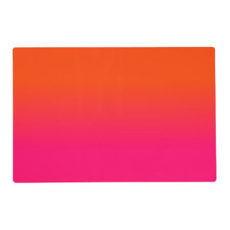 Neon Orange and Neon Pink Ombre Shade Color Fade Placemat