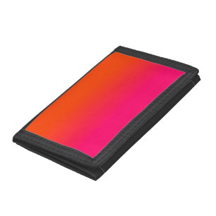 Neon Orange and Neon Pink Ombre Shade Color Fade T Tri-fold Wallet