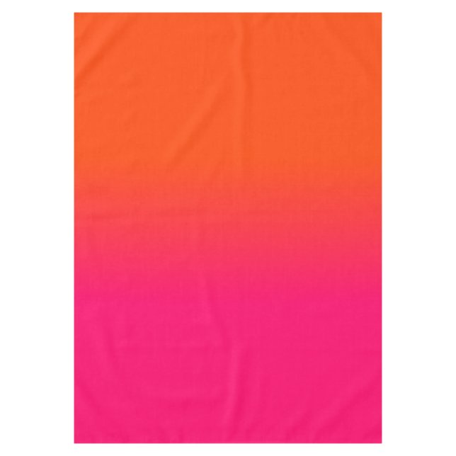 Neon Orange and Neon Pink Ombre Shade Color Fade Tablecloth (Front)