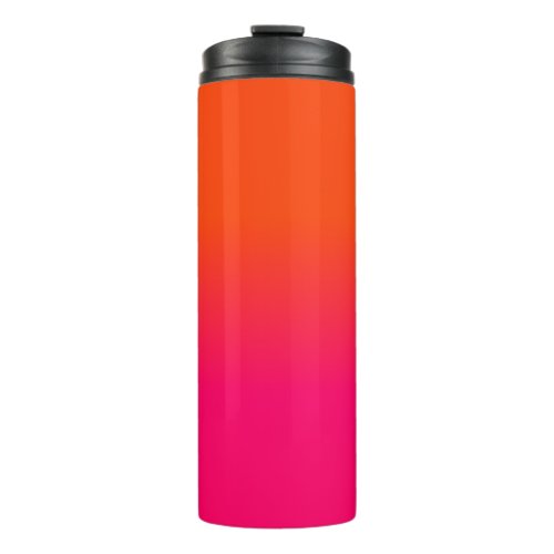 Neon Orange and Neon Pink Ombre Shade Color Fade Thermal Tumbler