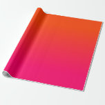 Neon Orange and Neon Pink Ombre Shade Color Fade Wrapping Paper
