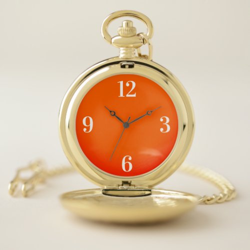 Neon orange _ Arabic numerals  Pocket Watch