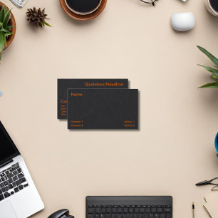 neon orange & black business card