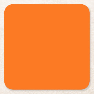 neon orange -blank square paper coaster