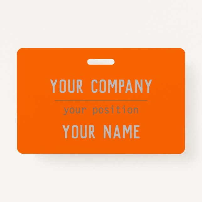 Neon orange - bold lettering - QR  code Badge (Front)
