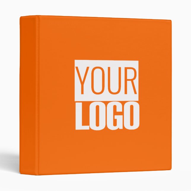 neon orange - bold  logo 3 ring binder (Front/Spine)